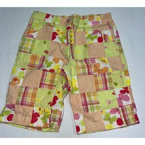 Gymboree Shorts Girls Size 12 Social Butterfly Patchwork Bermuda Adj. Waist
